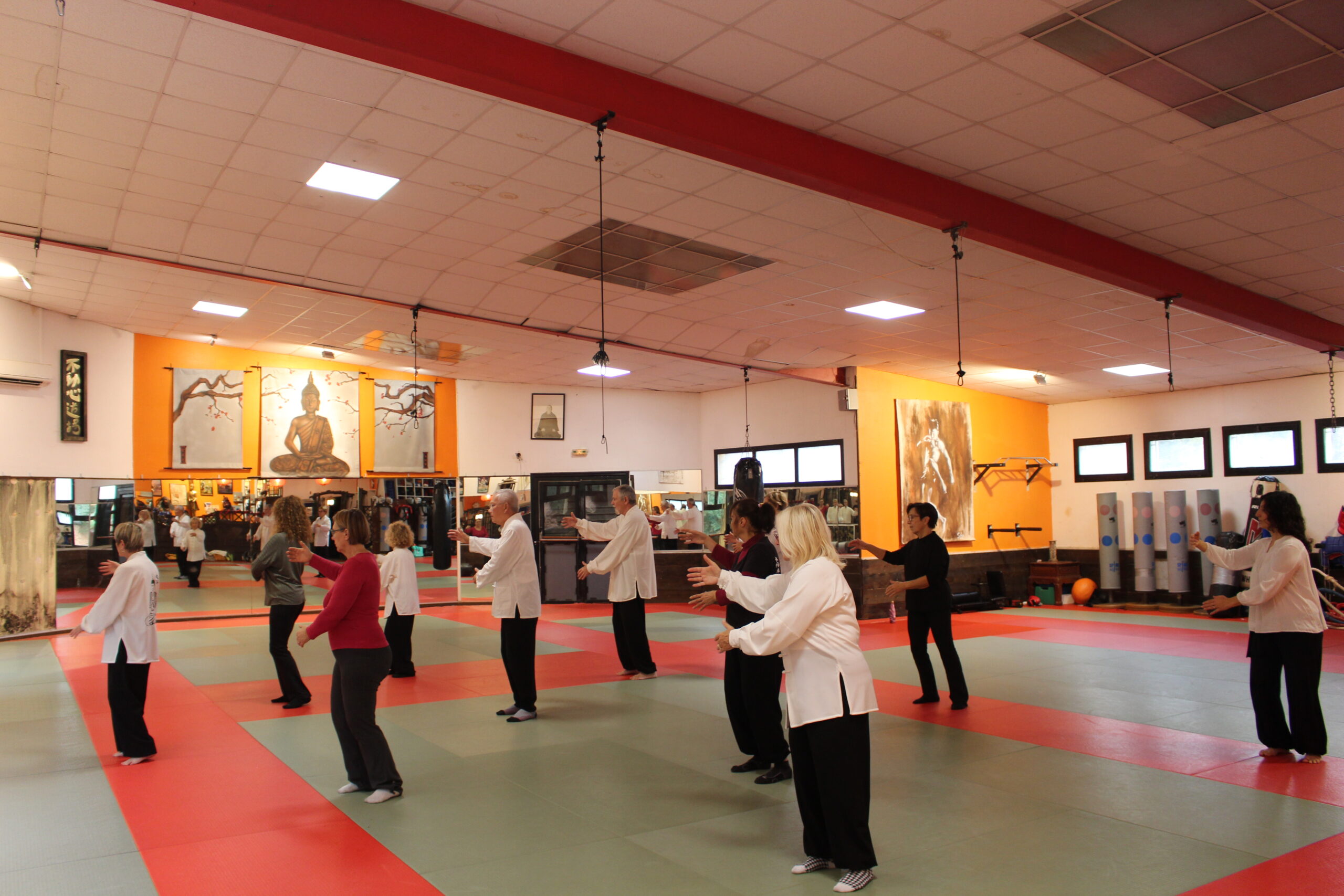 élèves pratiquant le qi gong