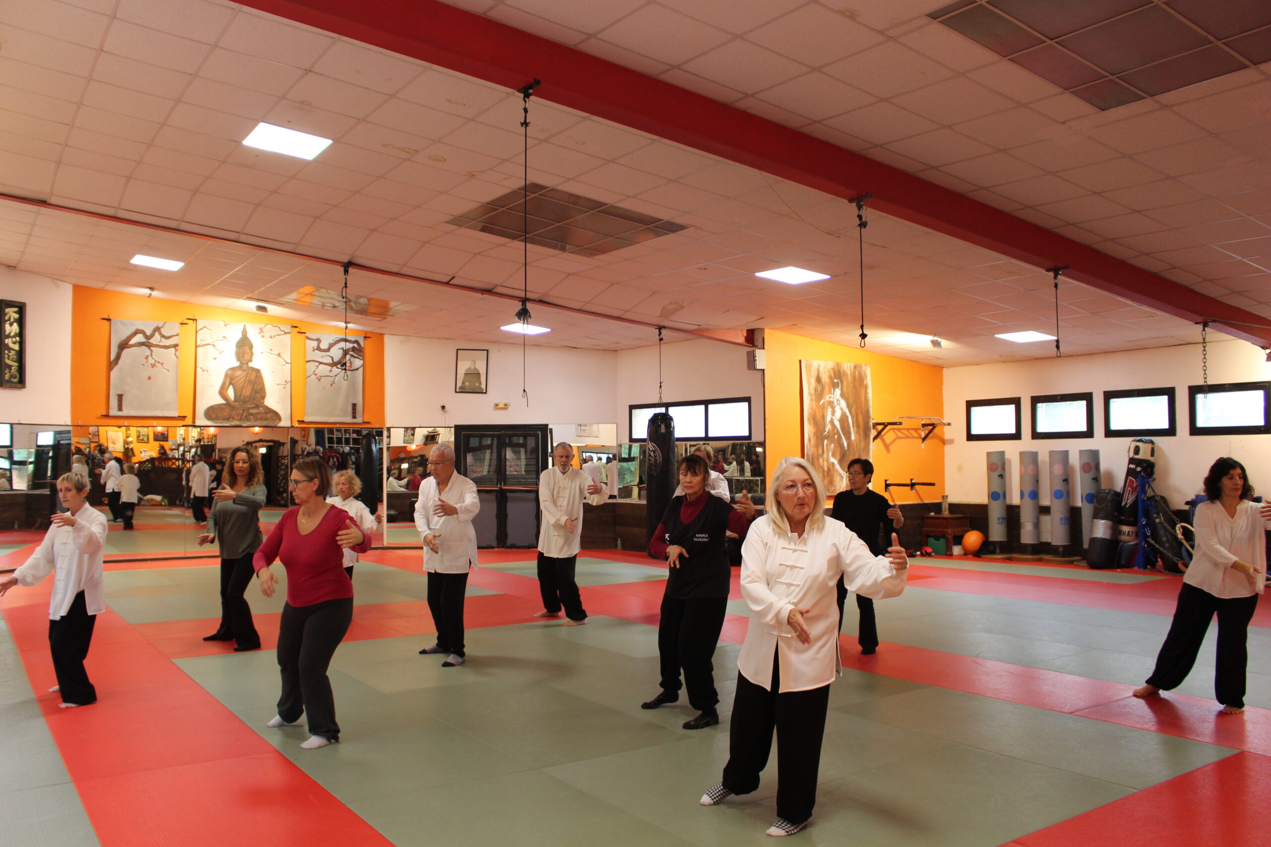 élèves pratiquant le tai chi